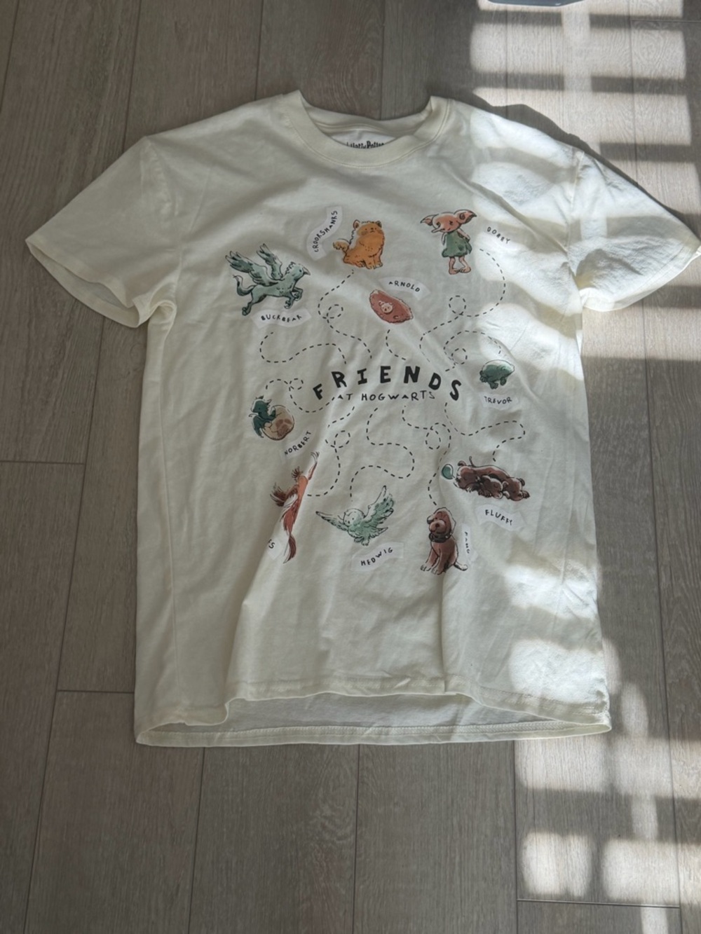 Friends at Hogwarts Cream Graphic woman's T‑Shirt